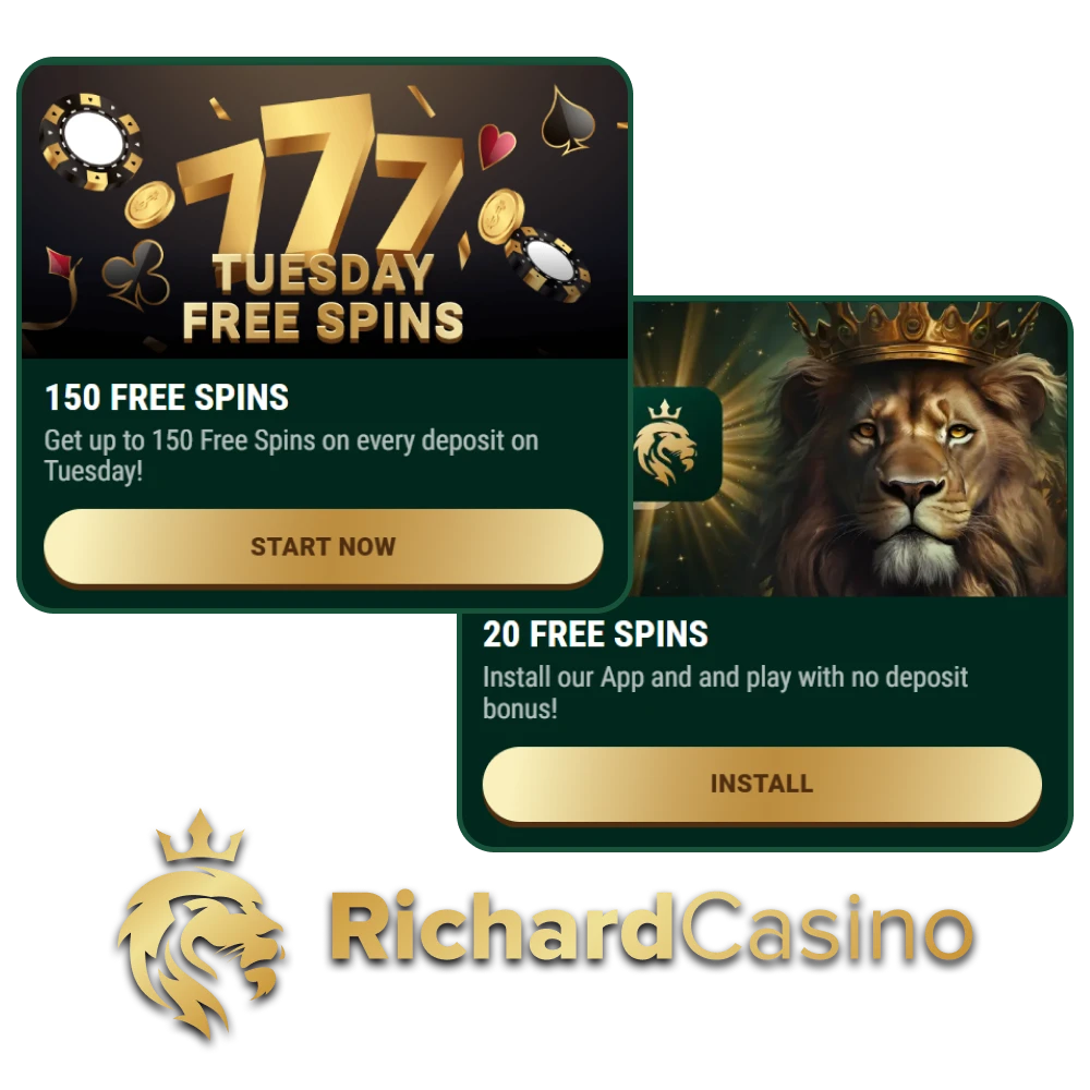 Get free spins from Richard Casino.