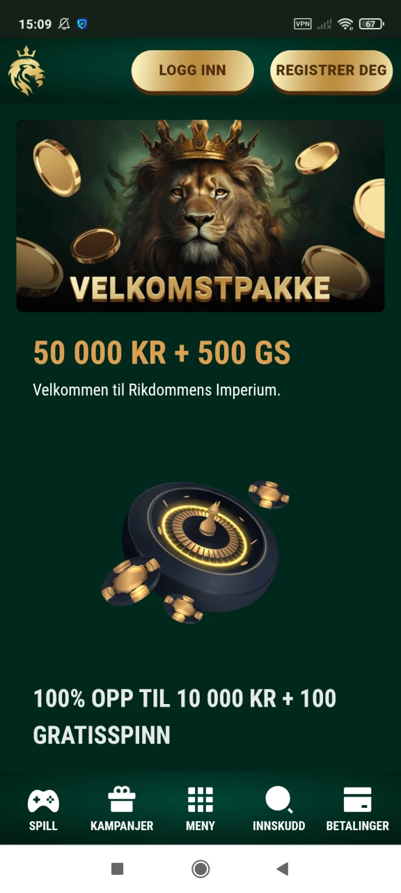 Velg en bonus fra Richard Casino.