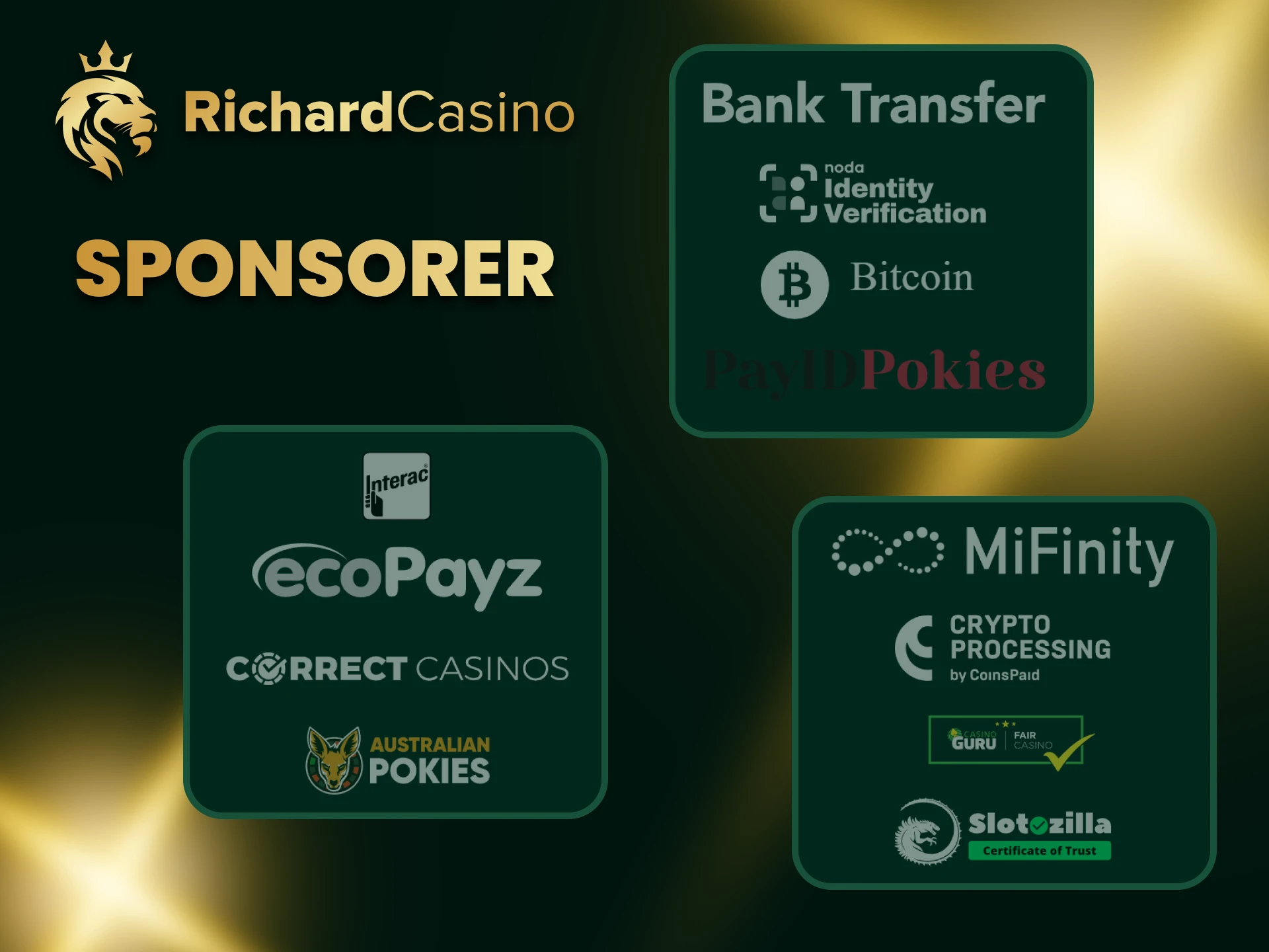 Finn ut hvem som sponser nettstedet til Richard Casino.