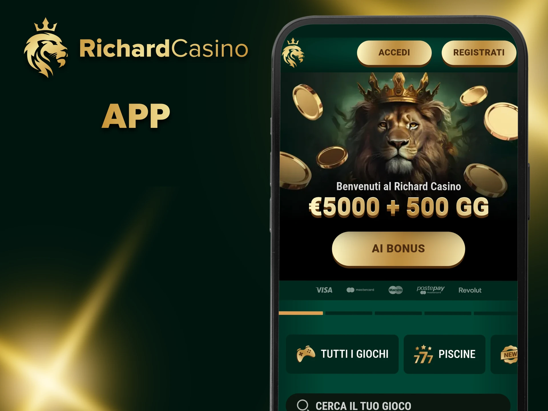 Scarica l'app Richard Casino per i giochi.
