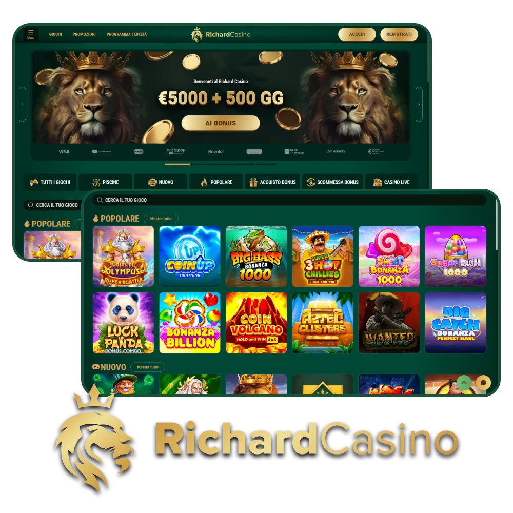 Per i giochi da casinò, scegli Richard Casino.