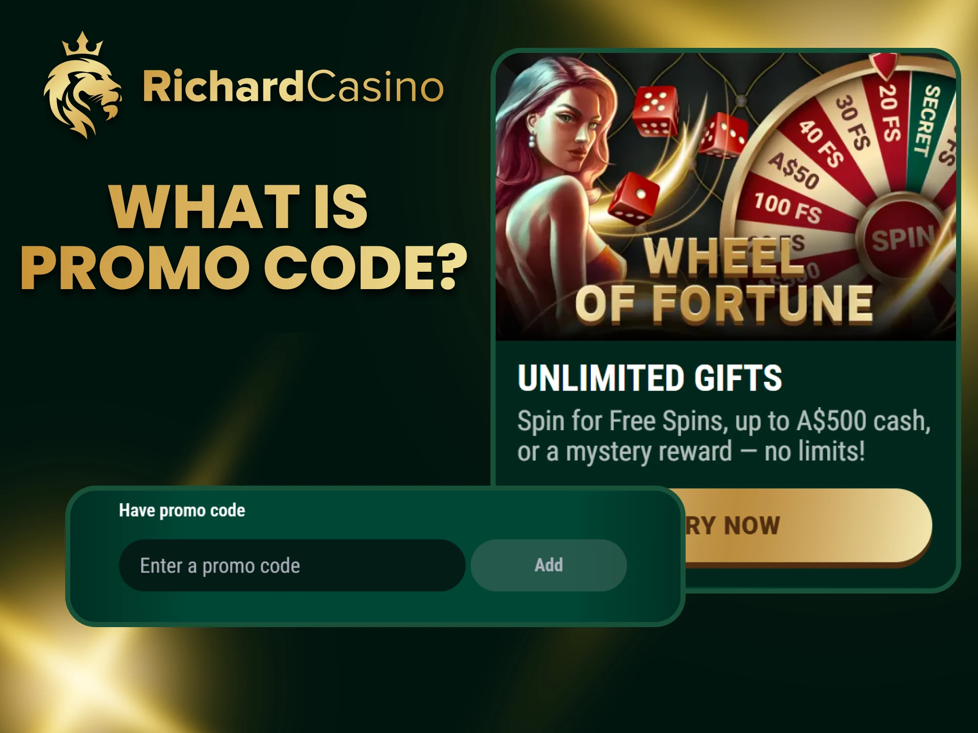 We will tell you about the promo code on the Richard Casino website.