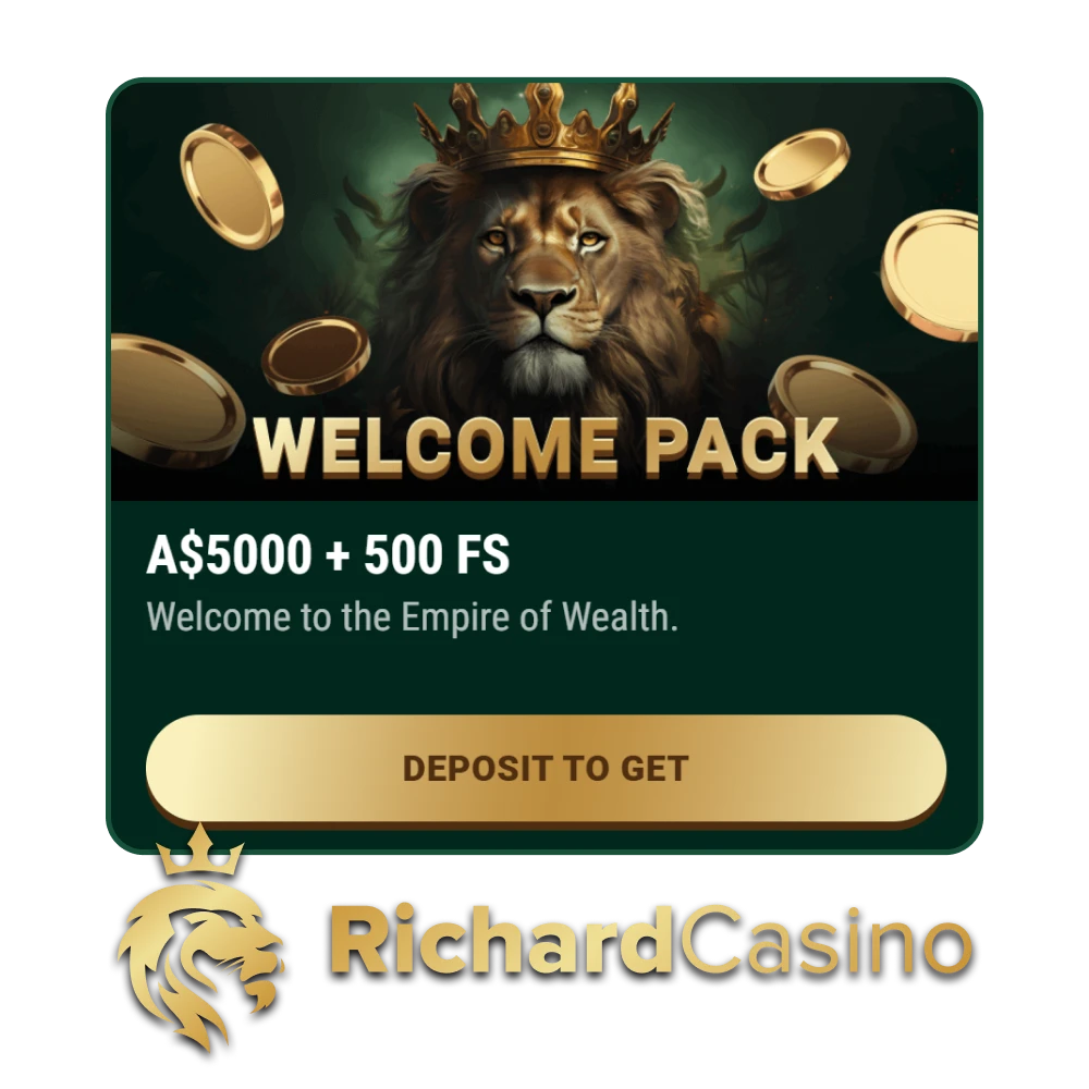 Check out the welcome bonus information on the Richard Casino website.