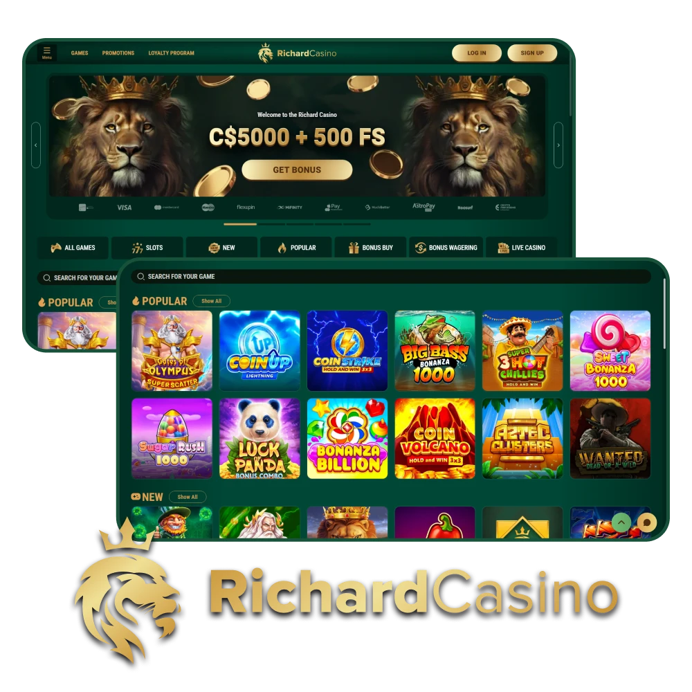 For casino games choose Richard Casino.