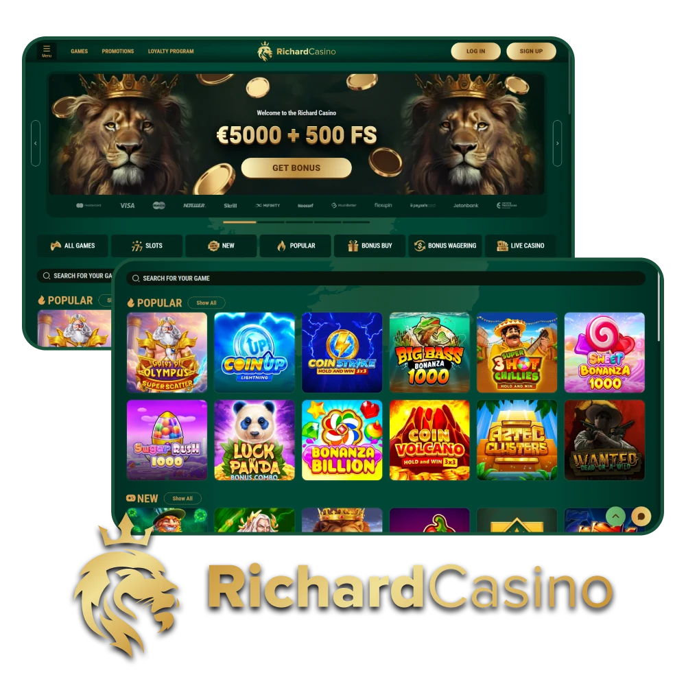 For casino games choose Richard Casino.