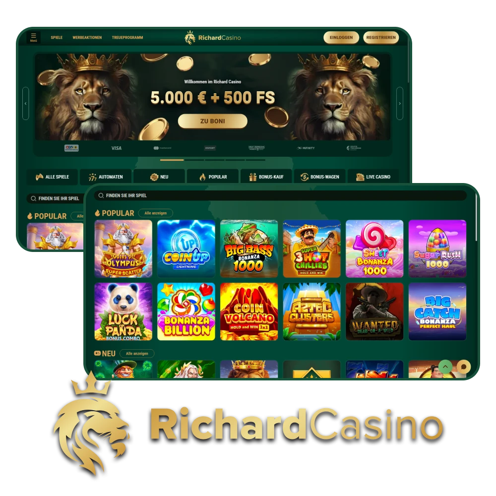 Wählen Sie für Casinospiele Richard Casino.